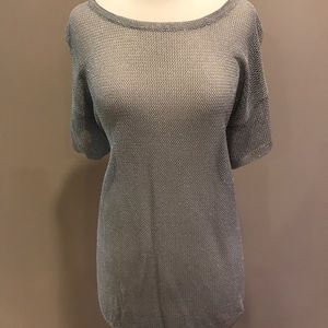 FABULOUS SILVER SHIMMER TUNIC STYLE SHIRT